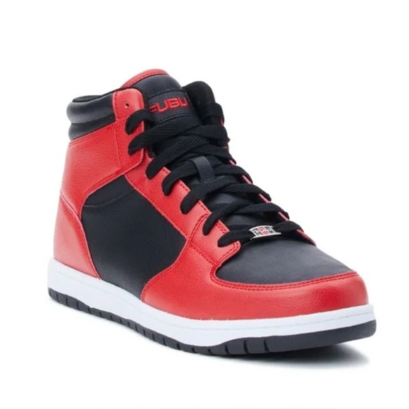 Men’s FUBU Heritage Basketball High-Top Sneakers- Red/Black size 12 - Picture 1 of 6